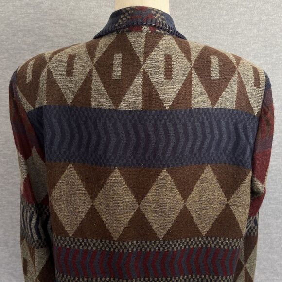 David Paul Southwestern Jacket Womens L Burgundy Aztec Tribal Country Rodeo Vtg - Picture 8 of 16